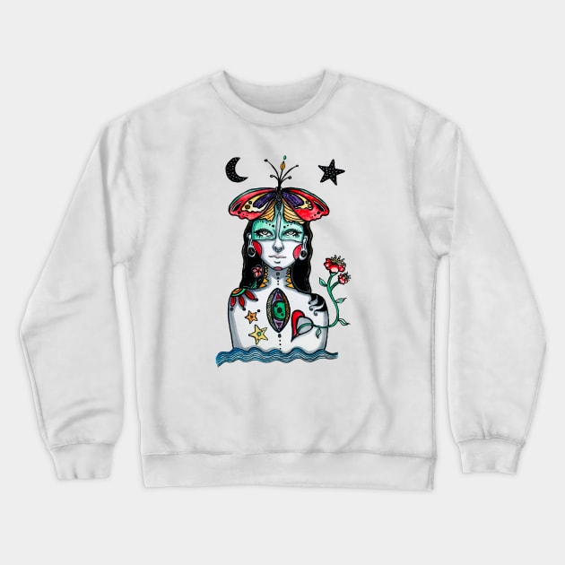 Serene at Night Crewneck Sweatshirt by rosana art